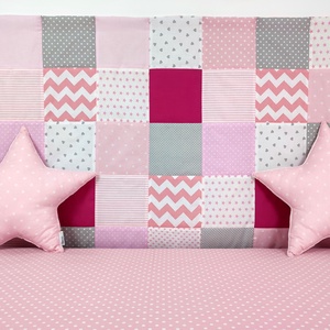 Rózsaszín patchwork falvédő - Meska.hu