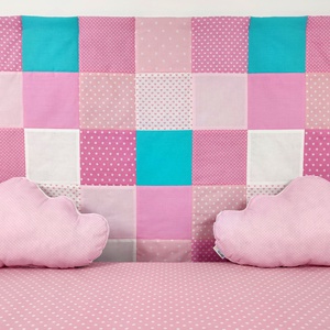 Rózsaszín-menta patchwork falvédő - otthon & életmód - babaszoba, gyerekszoba - falvédő gyerekszobába - Meska.hu