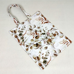 Levél mintás textil bevásárló táska, szatyor, 3544 cm - táska & tok - bevásárlás & shopper táska - shopper, textiltáska, szatyor - Meska.hu