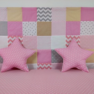 Rózsaszín-krém patchwork falvédő, Otthon & Életmód, Babaszoba, gyerekszoba, Falvédő gyerekszobába, Varrás, MESKA