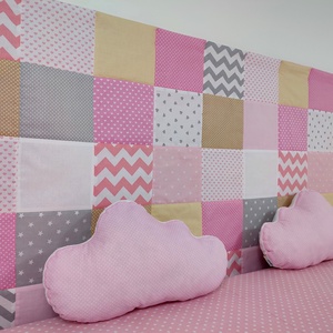 Rózsaszín-krém patchwork falvédő - otthon & életmód - babaszoba, gyerekszoba - falvédő gyerekszobába - Meska.hu