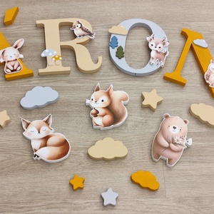 Erdei állatos dekorbetű szett, választható névvel, színnel, kézműves, dekoráció, név, betű, gyerekszoba, dekor betű, Otthon & Életmód, Dekoráció, Fali és függő dekoráció, Betű & Név, Festett tárgyak, Mindenmás, MESKA