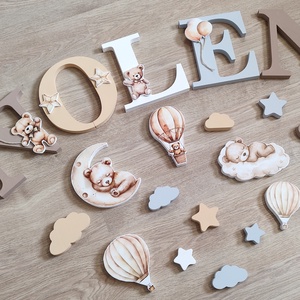 Macis díszítésű dekorbetű szett, választható névvel, színnel, kézműves, dekoráció, név, betű, gyerekszoba, dekor betű - otthon & életmód - babaszoba, gyerekszoba - babaszoba dekoráció - Meska.hu