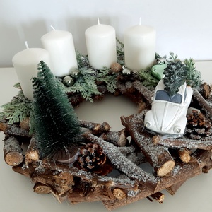 Kicsi-kocsi az erdőben - karácsony - adventi díszek - adventi koszorú - Meska.hu