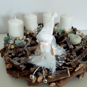 Angyalszárnyon adventi koszorú - karácsony - adventi díszek - adventi koszorú - Meska.hu
