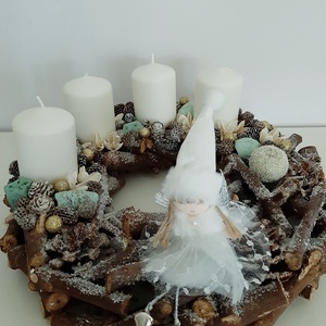 Angyalszárnyon adventi koszorú - karácsony - adventi díszek - adventi koszorú - Meska.hu