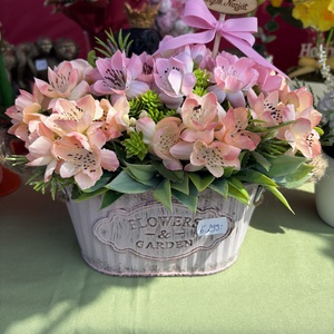 Bádog kaspós virágdísz - otthon & életmód - dekoráció - asztal és polc dekoráció - asztaldísz - Meska.hu