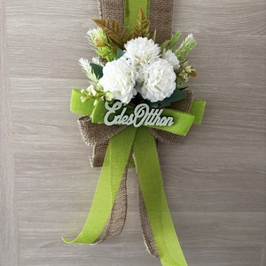 Akasztó nélküli ajtódísz., Otthon & Életmód, Dekoráció, Ajtó- és ablak dekoráció, Ajtódísz & Kopogtató, Virágkötés, MESKA