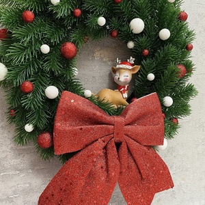 Őzikés mű, ledes fenyő adventi kopogtató - karácsony - adventi díszek - adventi ajtódísz - Meska.hu