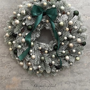 Havas műfenyő kopogtató - karácsony - adventi díszek - adventi ajtódísz - Meska.hu