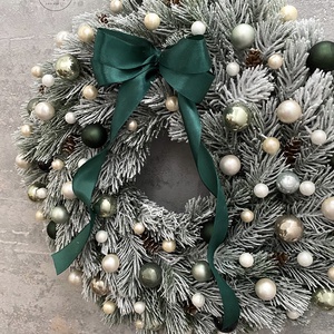 Havas műfenyő kopogtató - karácsony - adventi díszek - adventi ajtódísz - Meska.hu