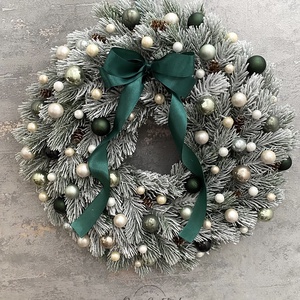 Havas műfenyő kopogtató, Karácsony, Adventi díszek, Adventi ajtódísz, Mindenmás, MESKA