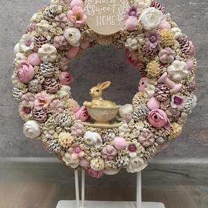 Clayre and Eef nyuszi figurás ajtókopogtató - otthon & életmód - dekoráció - ajtó- és ablak dekoráció - ajtódísz & kopogtató - Meska.hu