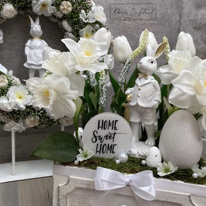 Nyuszis asztali dekoráció - otthon & életmód - dekoráció - ajtó- és ablak dekoráció - ajtódísz & kopogtató - Meska.hu