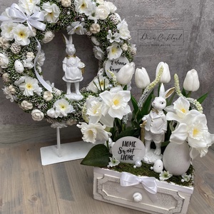 Nyuszis asztali dekoráció, Otthon & Életmód, Dekoráció, Ajtó- és ablak dekoráció, Ajtódísz & Kopogtató, Mindenmás, MESKA