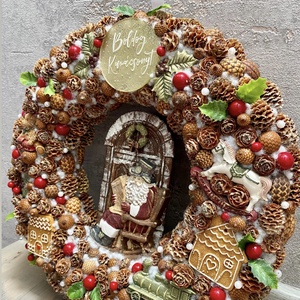 Karacsonyi ajtókopogtató - karácsony - adventi díszek - adventi ajtódísz - Meska.hu