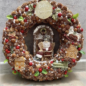 Karacsonyi ajtókopogtató - karácsony - adventi díszek - adventi ajtódísz - Meska.hu