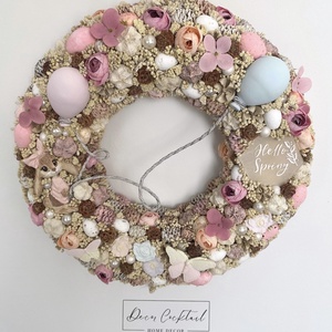 Nyuszi lufikkal kopogtató - otthon & életmód - dekoráció - ajtó- és ablak dekoráció - ajtódísz & kopogtató - Meska.hu