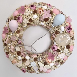 Nyuszi lufikkal kopogtató - otthon & életmód - dekoráció - ajtó- és ablak dekoráció - ajtódísz & kopogtató - Meska.hu