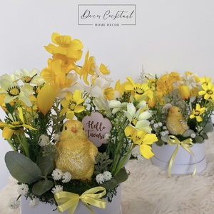 Csibés asztali dekoráció, Ünnepi díszek, dekorációk, Húsvéti díszek és dekorációk, Húsvéti asztaldíszek, Mindenmás, MESKA