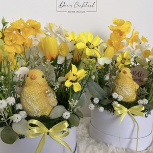 Csibés asztali dekoráció - ünnepi díszek, dekorációk - húsvéti díszek és dekorációk - húsvéti asztaldíszek - Meska.hu