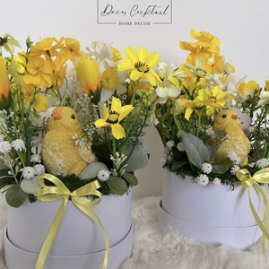 Csibés asztali dekoráció - ünnepi díszek, dekorációk - húsvéti díszek és dekorációk - húsvéti asztaldíszek - Meska.hu