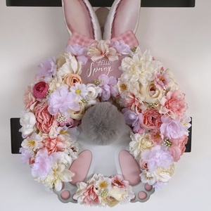 Nyuszipopós ajtókopogtató - ünnepi díszek, dekorációk - húsvéti díszek és dekorációk - húsvéti ajtódísz, kopogtató - Meska.hu