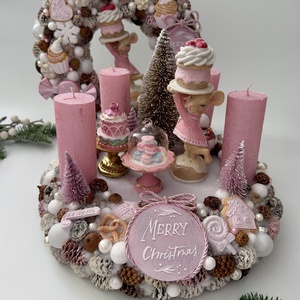 Egérkés adventinkoszorú - karácsony - adventi díszek - adventi koszorú - Meska.hu
