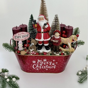 Asztali adventi dekoráció mikulással - karácsony - adventi díszek - adventi asztaldísz - Meska.hu