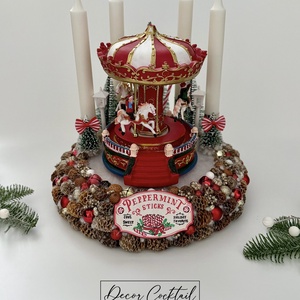 Körhintás adventi koszorú - karácsony - adventi díszek - adventi asztaldísz - Meska.hu