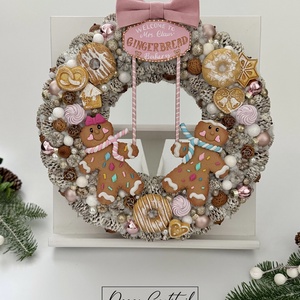 Mézeskalácsos karácsonyi ajtódísz - karácsony - adventi díszek - adventi ajtódísz - Meska.hu