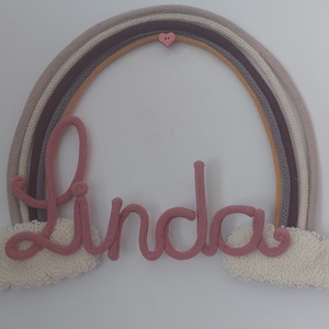 Egyedi névdekor szivárvány LINDA - Meska.hu