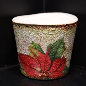 Dekupázs (decoupage) Mikulás virágos  gyertyatartó  -  - Meska.hu