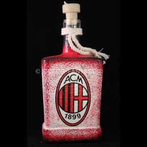 AC MILAN emblémával díszített  lapos üveg  ( 0,5 l )  -  - Meska.hu