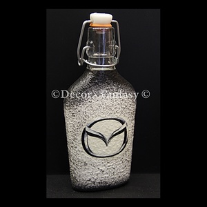 MAZDA emblémával díszített  pálinkás csatos üveg ( 0,2 l )  - otthon & életmód - dekoráció - Meska.hu