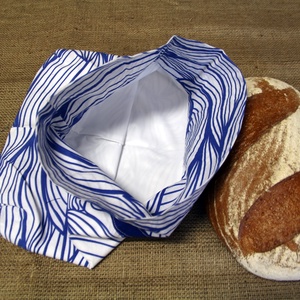 Kék-fehér kenyereszsák (30x33cm)-ÖKO környezetbarát anyagból háziasszonyoknak,-INGYENES SZÁLLÍTÁSSAL - táska & tok - bevásárlás & shopper táska - kenyeres zsák - Meska.hu