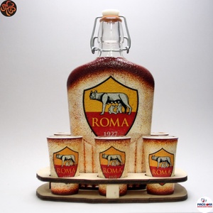 AS Roma pálinkás készlet ; futball szurkolóknak - Meska.hu