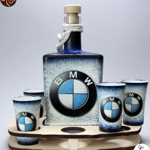 BMW pálinkás készlet ; Saját BMW autód fotójával is!  - Meska.hu