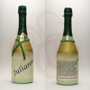 Neves-névnapos JULIANNA nevű nőknek, neves ajándék pezsgő, Otthon & Életmód, Dekoráció, Díszüveg, Asztal és polc dekoráció, Decoupage, transzfer és szalvétatechnika, MESKA