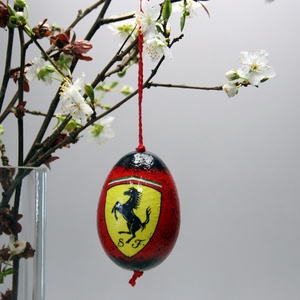 FERRARI húsvéti tojás ; Ajándék a  FERRARI márka  rajongók részére, Otthon & Lakás, Dekoráció, Fali és függő dekoráció, Függődísz, Decoupage, transzfer és szalvétatechnika, Meska