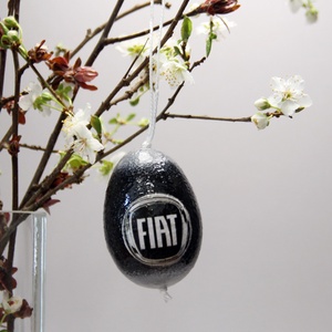 FIAT emblémás  húsvéti tojás ; Ajándék FIAT rajongók részére, Otthon & Lakás, Dekoráció, Fali és függő dekoráció, Függődísz, Decoupage, transzfer és szalvétatechnika, MESKA