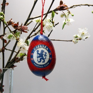 Chelsea húsvéti tojás ; Ajándék Chelsea fanok részére, Otthon & Lakás, Dekoráció, Fali és függő dekoráció, Függődísz, Decoupage, transzfer és szalvétatechnika, Meska