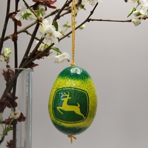 John Deere húsvéti tojás ; Ajándék John Deere rajongók részére, Otthon & Lakás, Dekoráció, Fali és függő dekoráció, Függődísz, Decoupage, transzfer és szalvétatechnika, MESKA