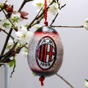 AC Milan húsvéti tojás ; Ajándék AC Milan rajongók részére , Otthon & Lakás, Dekoráció, Fali és függő dekoráció, Függődísz, Decoupage, transzfer és szalvétatechnika, MESKA