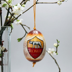 AS Roma húsvéti tojás ; Ajándék AS Roma rajongók részére , Otthon & Lakás, Dekoráció, Dísztárgy, Decoupage, transzfer és szalvétatechnika, MESKA
