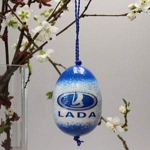 LADA emblémás húsvéti tojás ; Ajándék LADA márka rajongóinak, Otthon & Lakás, Dekoráció, Dísztárgy, Decoupage, transzfer és szalvétatechnika, Meska