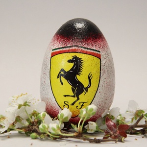 FERRARI húsvéti tojás ;Locsoló ajándék FERRARI rajongók részére , Otthon & Lakás, Dekoráció, Dísztárgy, Decoupage, transzfer és szalvétatechnika, Meska