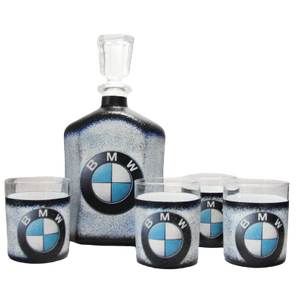 BMW whiskys készlet a márka rajongóinak , Karácsony, Mikulás, Mikulás ajándékok, Decoupage, transzfer és szalvétatechnika, Meska