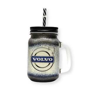 VOLVO emblémás üdítős pohár - szívószálas bögre , Otthon & Lakás, Konyhafelszerelés, tálalás, Tálalás, Bögre & Csésze, Decoupage, transzfer és szalvétatechnika, Meska