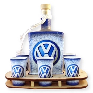 VOLKSWAGEN pálinkás szett ; Saját Volkswagen autód fényképével is!, Otthon & Lakás, Dekoráció, Díszüveg, Asztal és polc dekoráció, Decoupage, transzfer és szalvétatechnika, MESKA